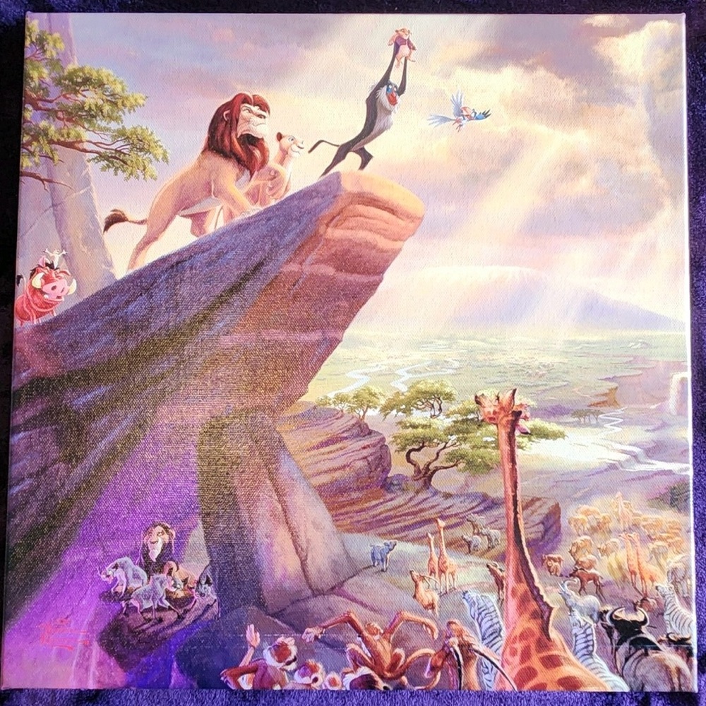 Thomas Kinkade Studios- Disney The Lion King 14" x 14" Gallery Wrapped Canvas